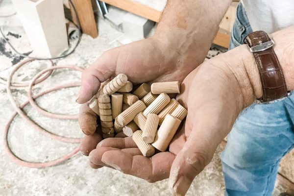 Quality wood construction with dowel pins