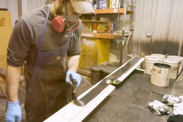 Quality solid wood rail staining and finishing