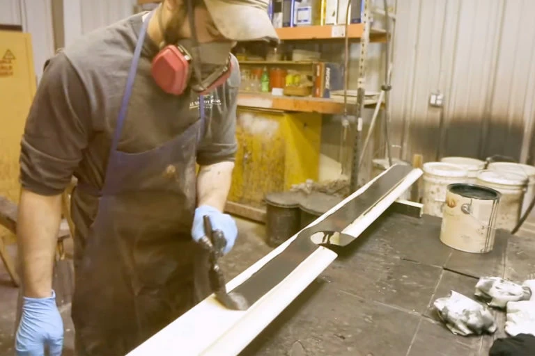 Quality solid wood rail staining and finishing